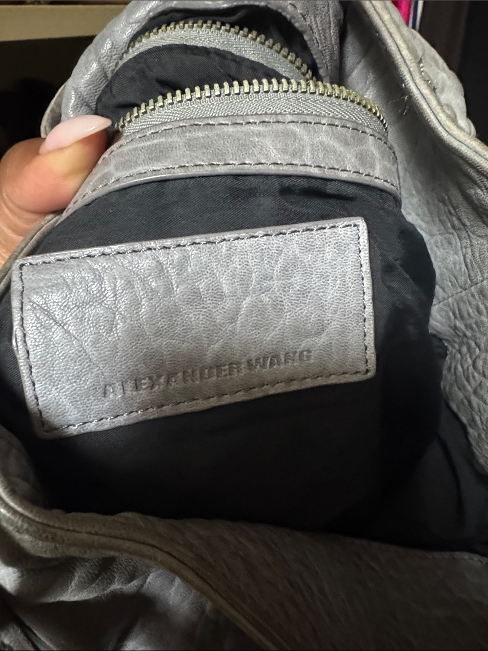 Alexander Wang Pebbled Leather Shoulder Hobo in Light Gray - Picture 6 of 6